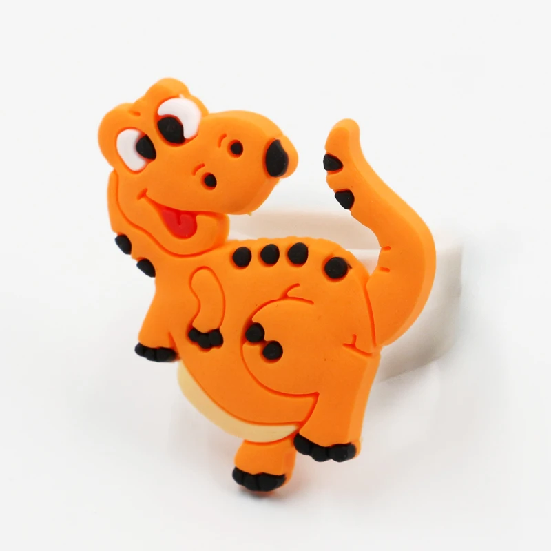 Orange Ring 3pcs 3, 6, 12 шт. вечерние сувениры для душа ребенка Декор мультфильм Динозавр браслеты из колец для детей день рождения украшения подарки поставки, Q - Цвет: Orange Ring 3pcs