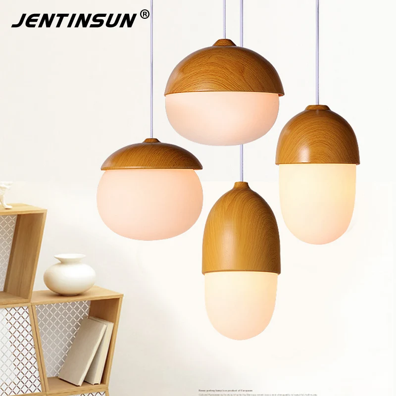 1pcs Modern Nordic American Style Nut Pendant Lights Creative Wood Glass Nuts Hanging Lamps for Bar Children's Room | Освещение
