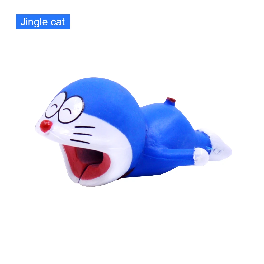 Jingle Cat CHIPAL Bite аниме Кабельный органайзер Winder для iPhone USB кабель протектор Chompers Чоппер Луффи Сон Гоку мультфильм животных укусы - Цвет: Jingle Cat