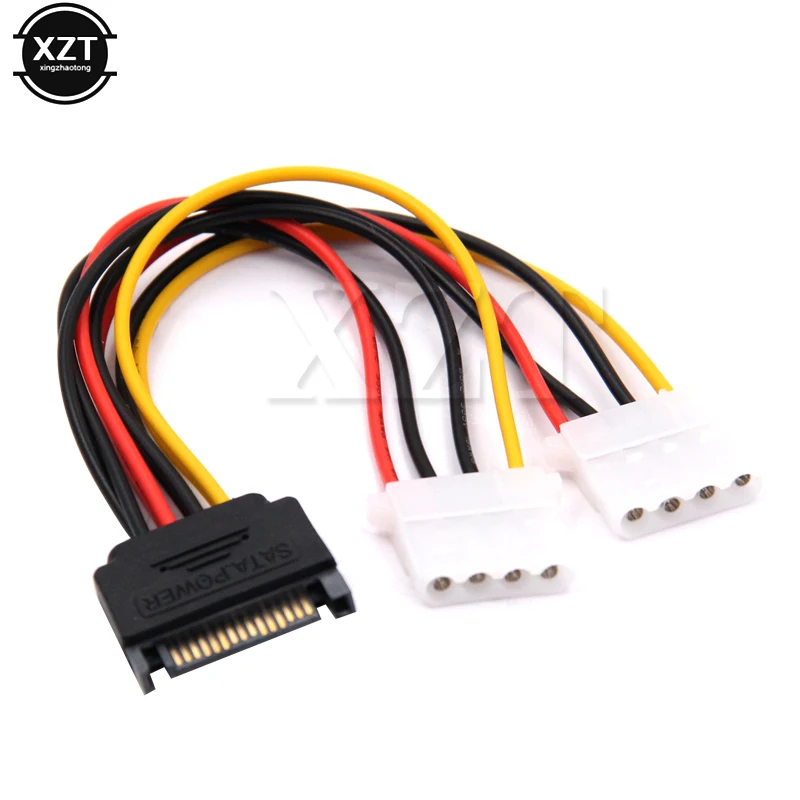 1 шт. 15 контактов SATA штекер на 2 разъема 4 контакта Molex IDE HDD Расширенный силовой