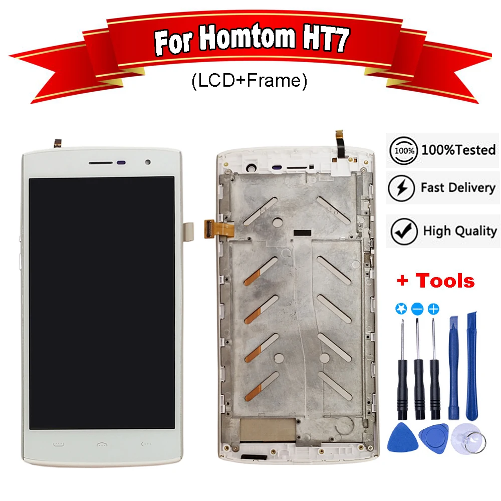 Для Homtom HT7 ЖК дисплей Дисплей и сенсорный экран Экран с рамкой в сборе Замена 720*1280