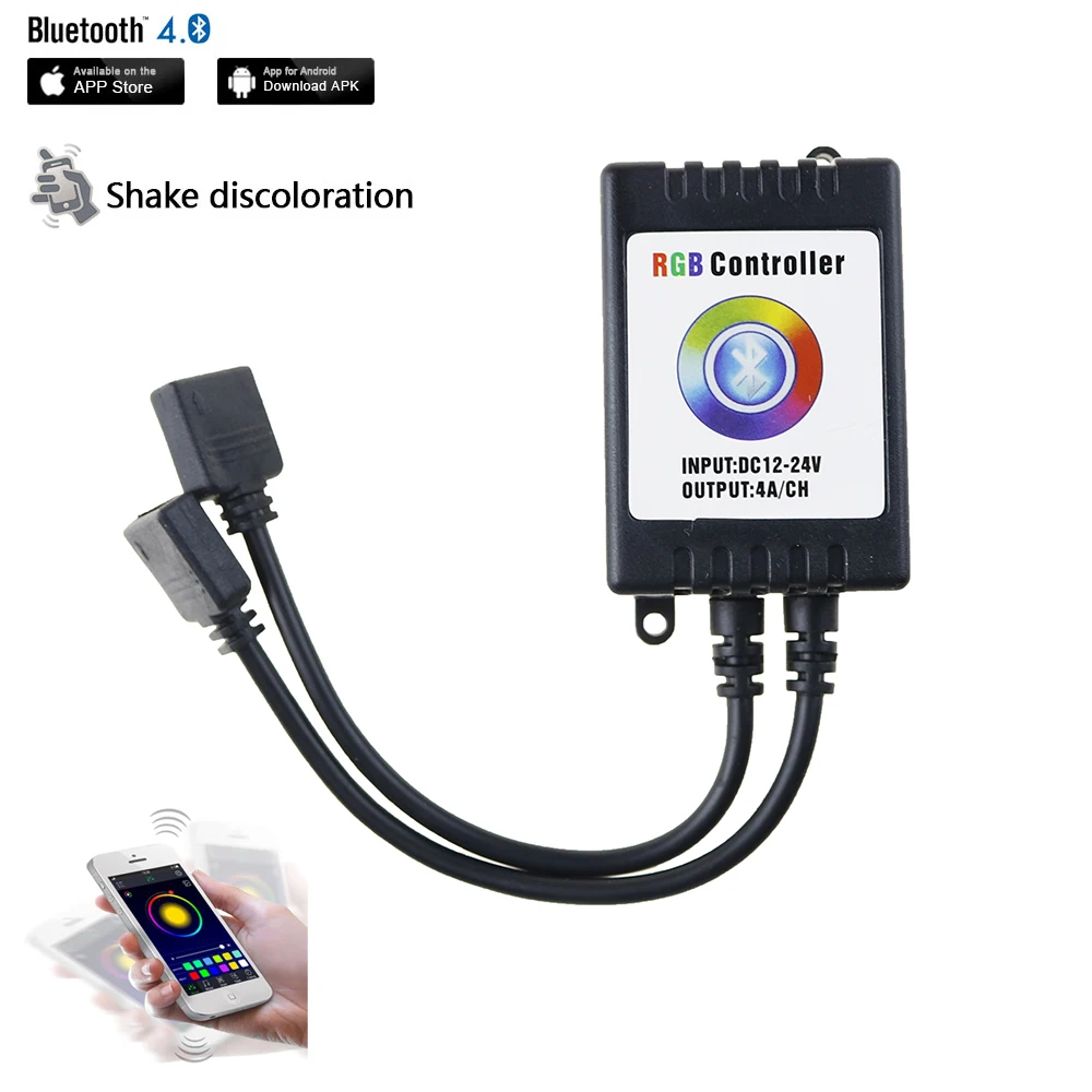 Контроллер RGB для светодиодных лент с поддержкой Bluetooth 4 0 12 В постоянного тока 24