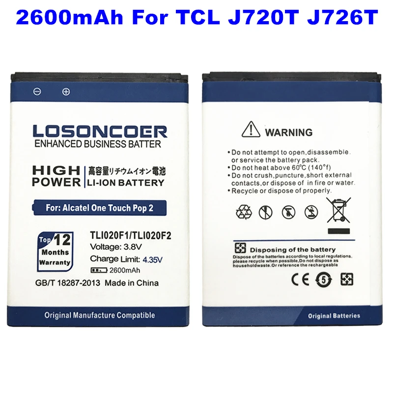 LOSONCOER TLI020F1 TLI020F2 для Alcatel PIXI 4 5045D / Pop 2 5042D J726T so2 J728T TCL C7 7040D J720