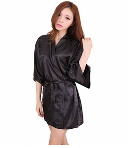 Халат женский атласный, кружевной, большого размера