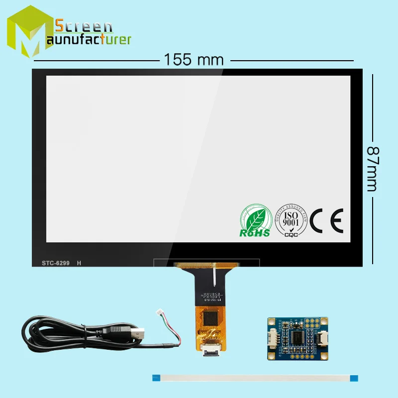 Универсальный емкостный экран 6 2 дюйма для автомобильного DVD Raspberry Pi tablet PC 155*87