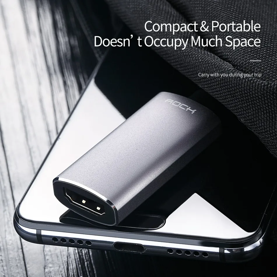ROCK usb type C к HDMI Кабель-адаптер USB-C к HDMI адаптер конвертер «Папа-мама» для MacBook Matebook samsung S10 huawei P20