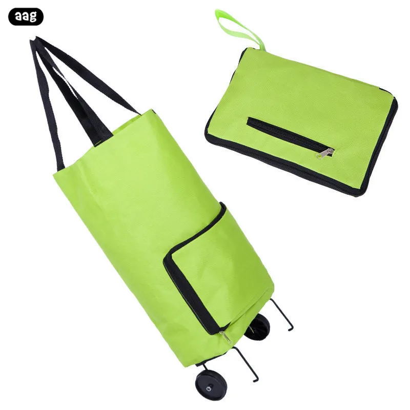 AAG Portable Waterproof Oxford Fabric Trolley Grocery Shopping Bag Fashion luxury folding shopping cart car luggage cart tug bag