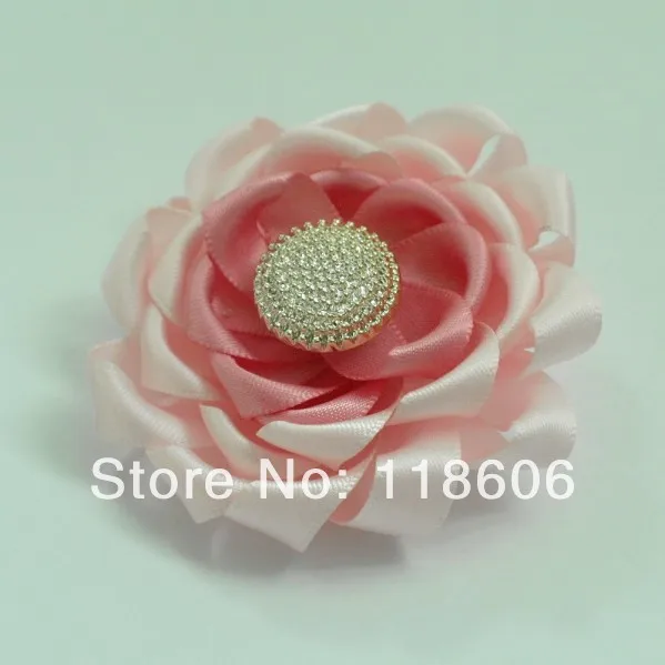 

DHL free shipping Pink Ribbon Flower Hair Clip