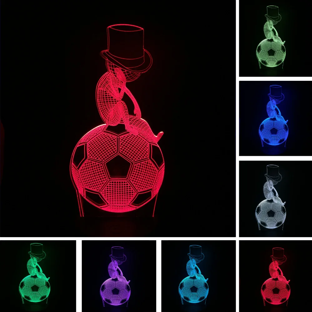 НОВАЯ РОЖДЕСТВЕНСКАЯ медитация мышление футбол 3D Оптическая иллюзия LED