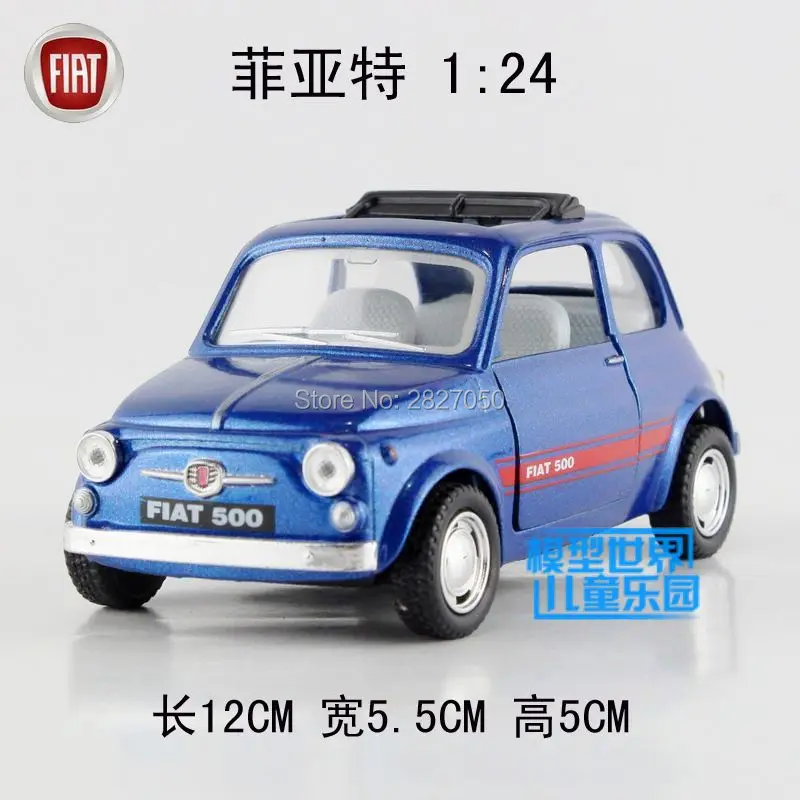 4 цвета 1:24 FIAT 500 сплав тянуть обратно литые игрушечные модели автомобиля для детей