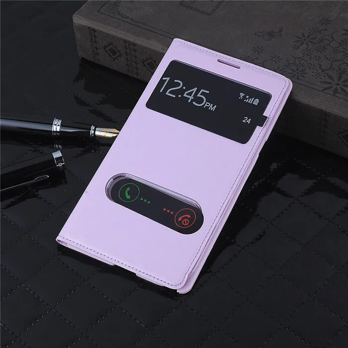 Кожаные откидные чехлы Smart View Show задняя крышка корпус аккумулятора для Samsung Galaxy Note