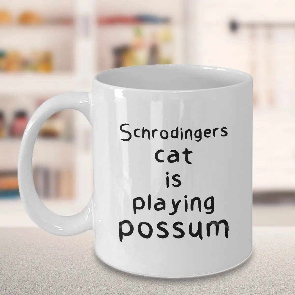 Забавная кофейная кружка Opossum 11 унций-кошка Schrodingers играет Possum-уникальный