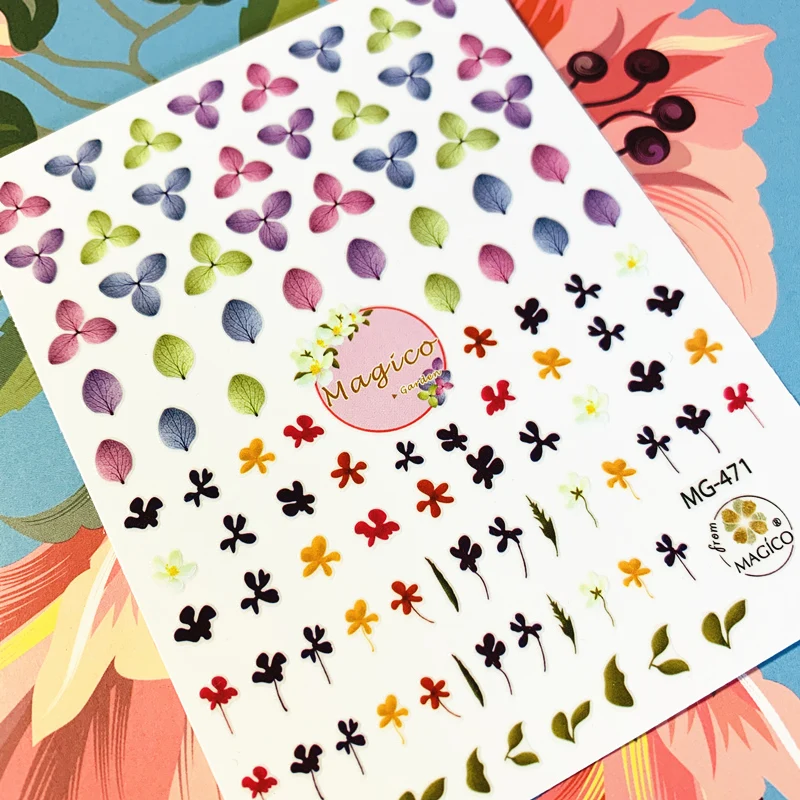 

Newest MG-471-472 Dried flower series 3d nail art sticker nail decal stamping export japan designs rhinestones decorations