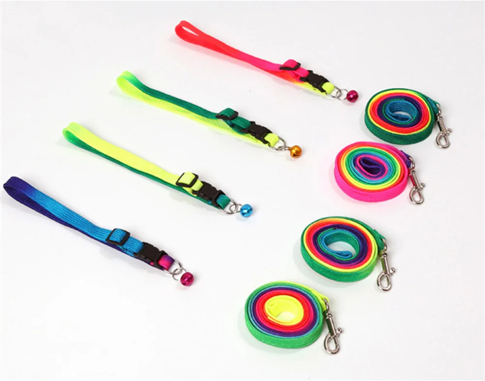60 шт./лот регулируемый цветной поводок для домашних животных маленький щенок