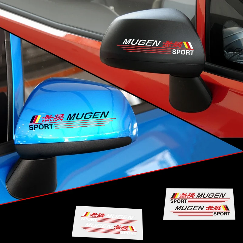 

Aliauto 2 X Reflective Car Rearview Mirror Sticker and Decal Mugen Sport for Honda Civic Accord Crv Fit City