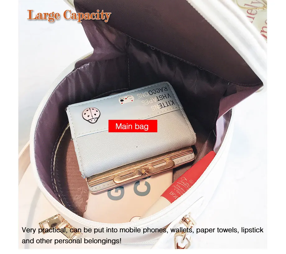 Fularuishi Summer Female Women Messenger Bag Korean Edition Fashion Small Round Bag Mini Bag Circular Shoulder Bag