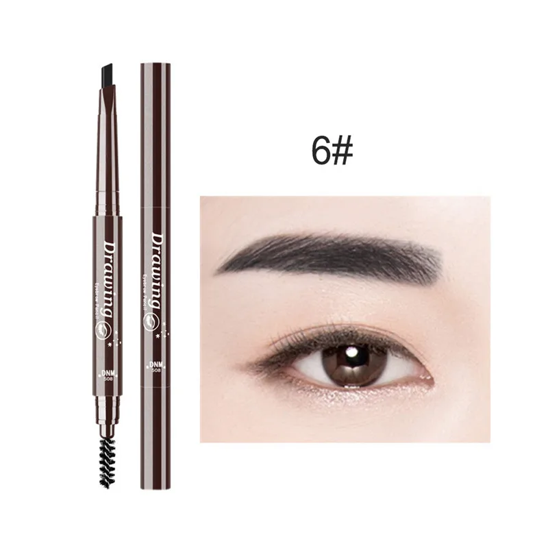 Double Ended Eyebrow Pencil Waterproof Long Lasting No Blooming Rotatable Triangle Eye Brow Tatoo Pen Eye brow Makeup Set Beauty