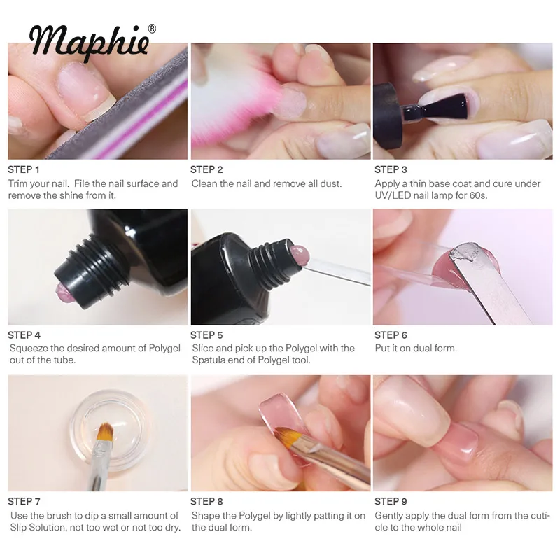 Maphie 4 шт/лот Удлинительный УФ гель АРТ наборы для ногтей длительный прозрачный