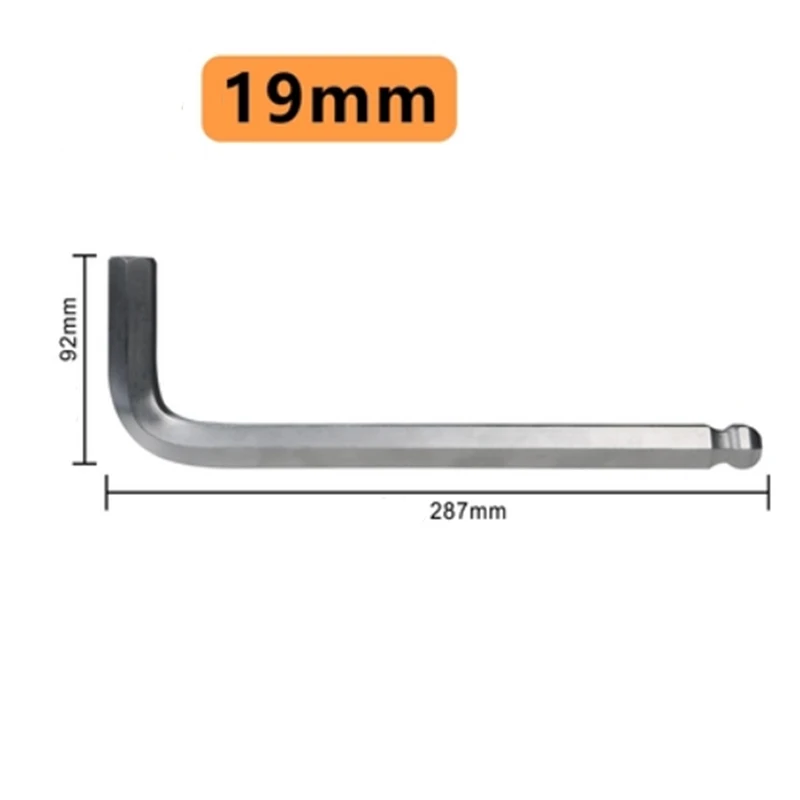 19mm x 1pcs 1 шт. 1,5 мм-22 мм шаровой конец шестигранный динамометрический ключ с двойной головкой l-образный шаровой головкой шестигранный ключ для ремонта автомобилей многофункциональный ручной инструмент - Цвет: 19mm x 1pcs