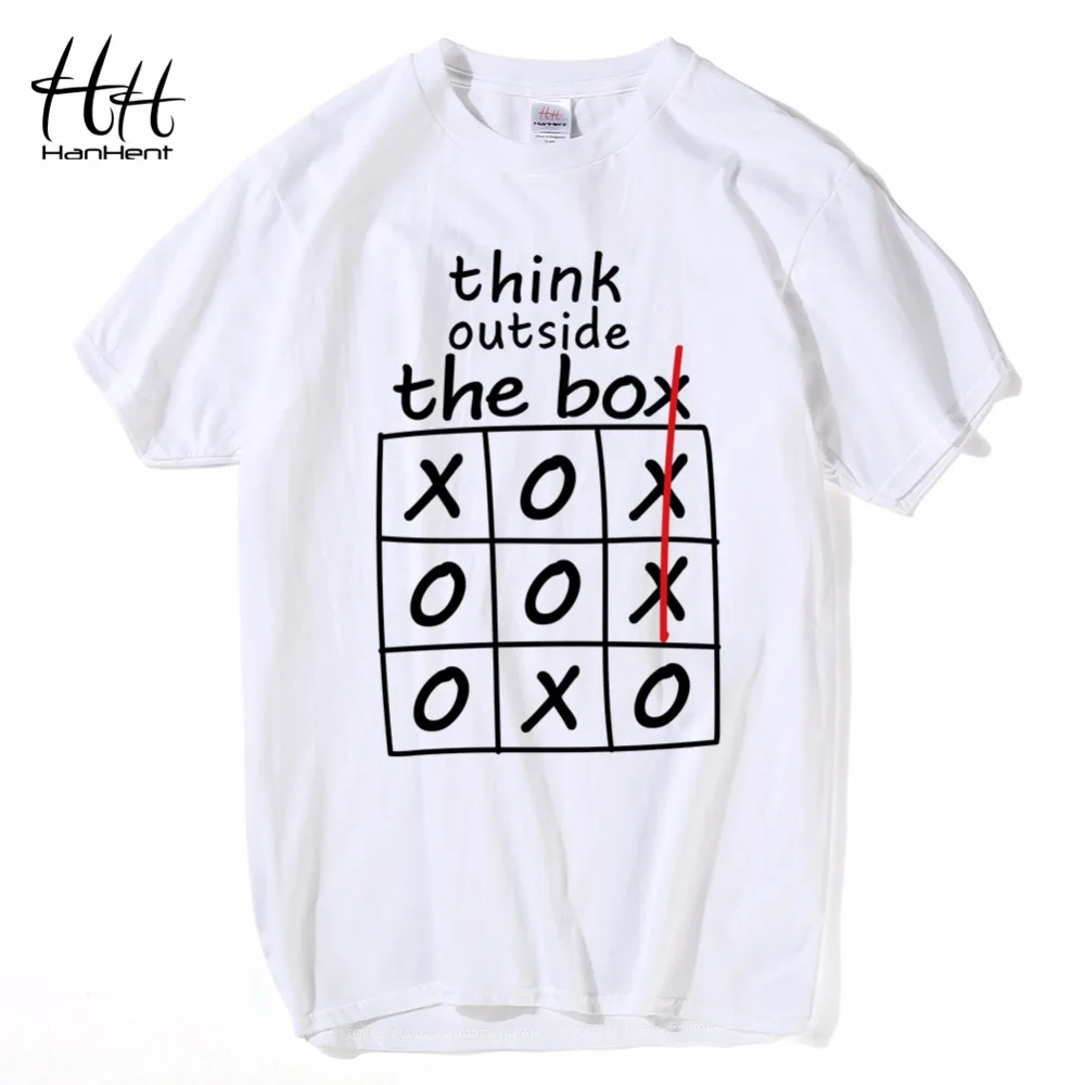 HanHent think outside the box футболки белые креативные хлопковые летние мужские Футболки