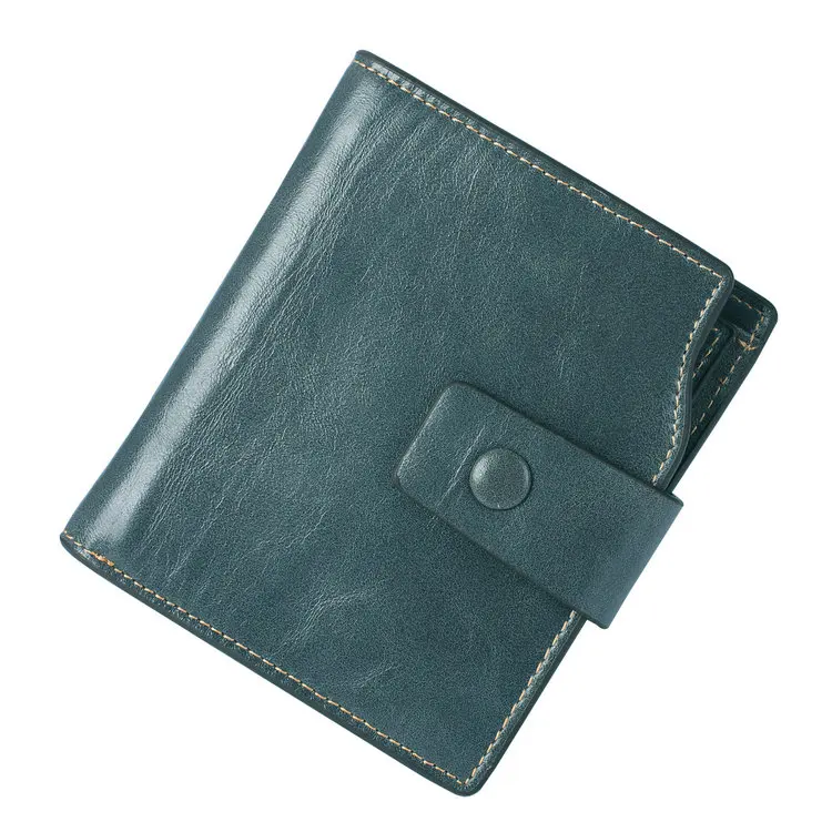 blue-gray Itslife женские кошельки из натуральной кожи, RFID Блокировка, дизайн, высокое качество, модный женский кошелек, держатель для карт, короткий клатч - Цвет: blue-gray