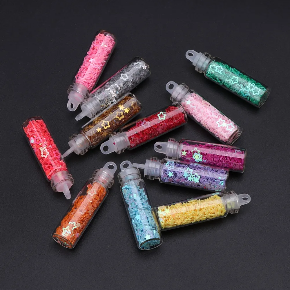 Маникюрный набор из 12 бутылок с блестками для ногтей инструменты наполнения