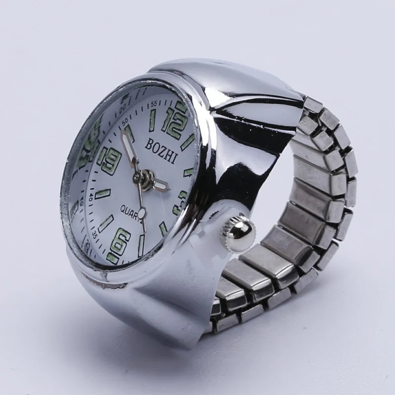 Популярное креативное стальное круглое эластичное кварцевое кольцо на палец