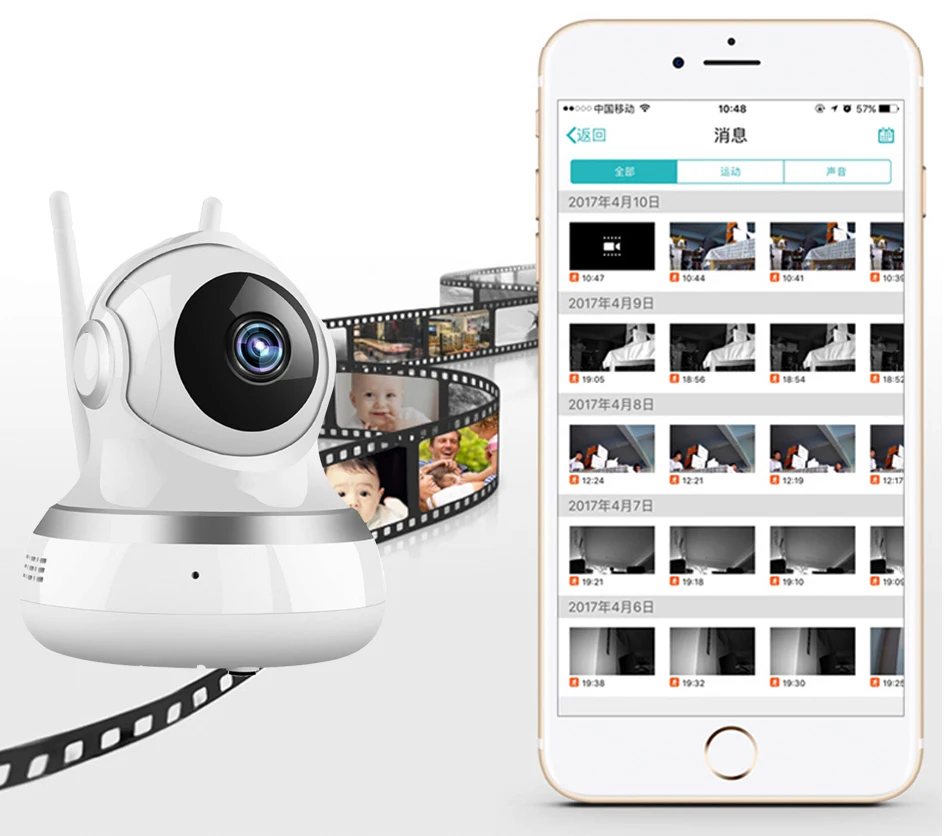 Amorvue 1080P беспроводная Wifi ip-камера, удаленный доступ, ночное видение, умное воспроизведение, поддержка TF карты, обнаружение движения, монитор для малышей