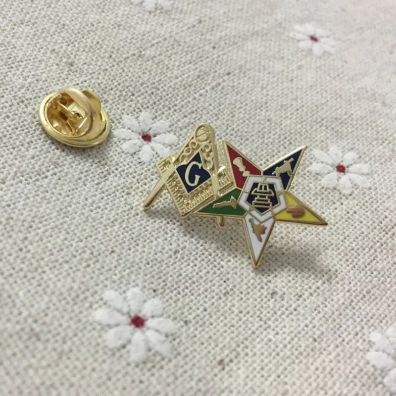 50 шт. эмалированные булавки значок угольник и циркуль OES Лацкан Pin заказ Восточной