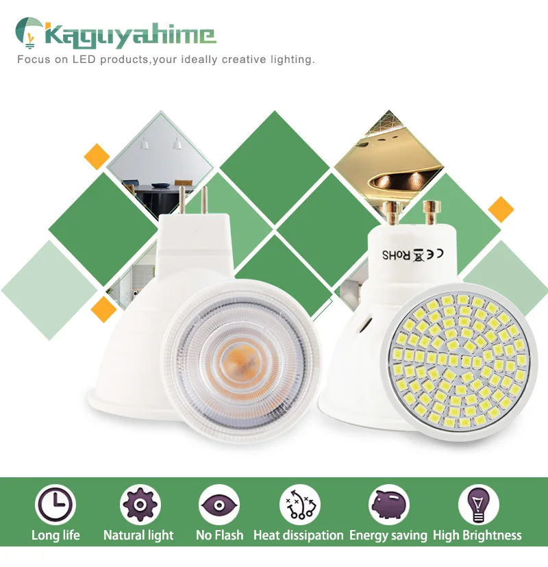 Kaguyahime светодиодный прожектор MR16 E27 GU10 GU5.3 MR11 Светодиодный прожектор 6 Вт 7 Вт 8 Вт 220 В DC 12 В Светодиодная лампа лампада Bombillas