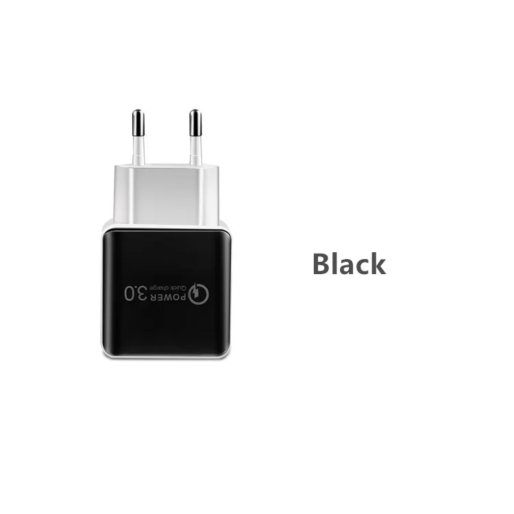 Black USB зарядное устройство 5 в 9 в 12 В Быстрая зарядка QC 3,0 Быстрая зарядка мобильный телефон портативное Сетевое зарядное устройство адаптер для iphone samsung xiaomi - Цвет: Black