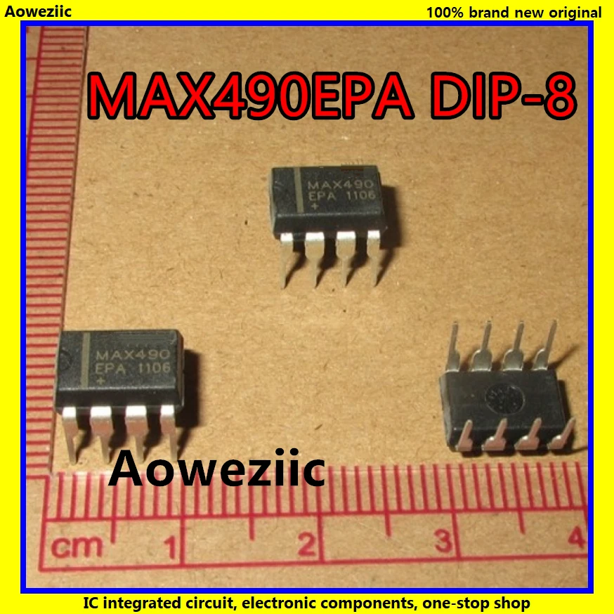 

10Pcs/Lot MAX490EPA MAX490 DIP-8 Low-Power, Slew-Rate-Limited RS-485/RS-422 Transceivers New Original Product
