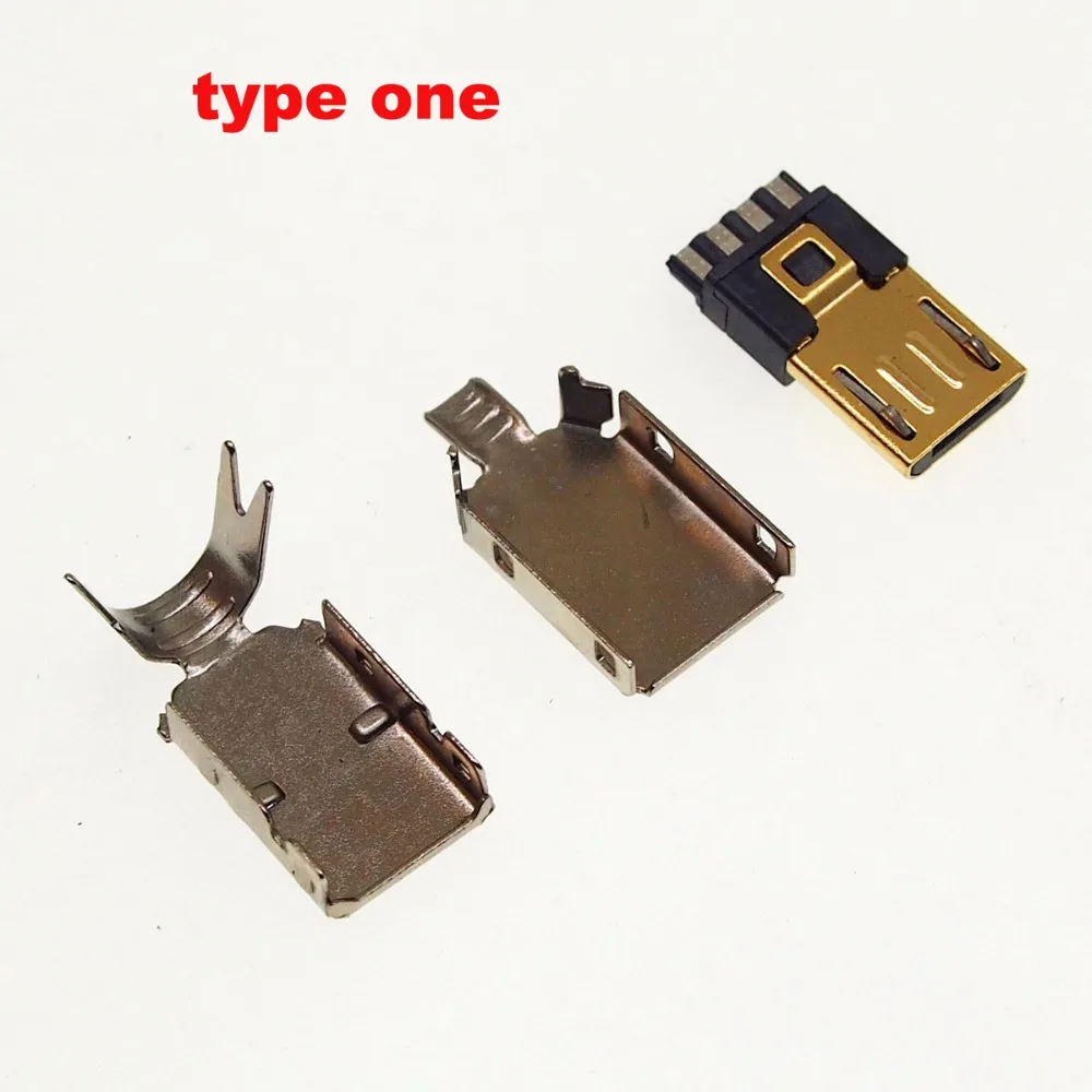 10 комплектов позолоченных MICRO Mike 5P USB штекер с металлическим корпусом|Коннекторы