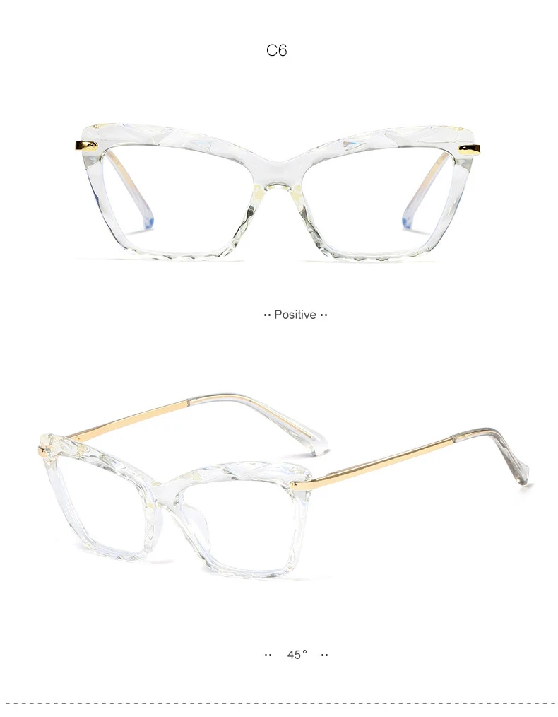 RFOLVE Fashion Gemstone Cutting Texture Anti-Blue Light Glasses Women UV Resistant Relieve Eye Fatigue Goggles Ladies RX194