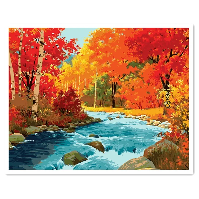 Картина по номерам на холсте кленовый лист | Дом и сад