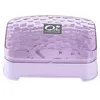 purple Transparent Cover With Hollow Drain Soap Box Household Bathroom Waterproof Soap Box Storage Box Soap Dish Holder - Color: purple