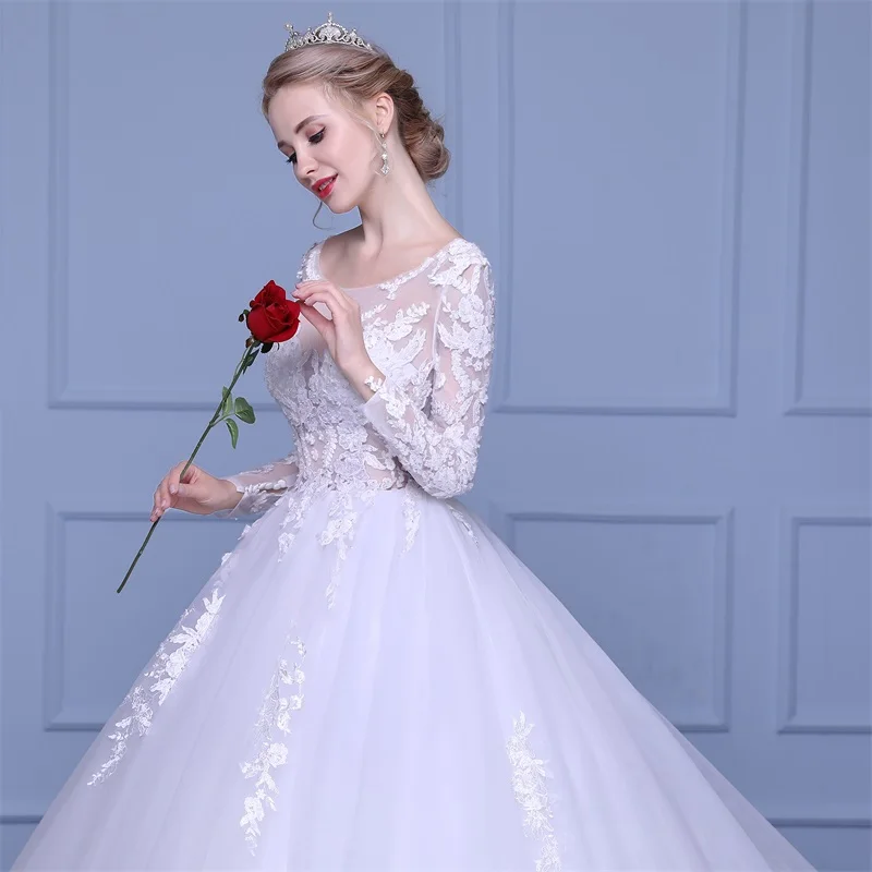 Marfoli роскошное свадебное платье с длинными рукавами 2018 кружевными бусинами