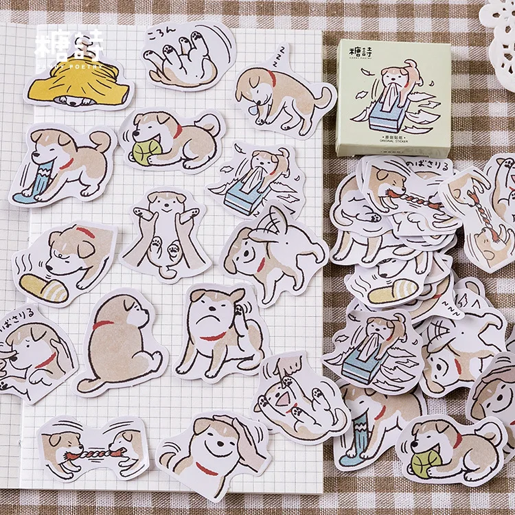 45 шт./лот милые кавайные наклейки для собак Diy декоративные Скрапбукинг дневник