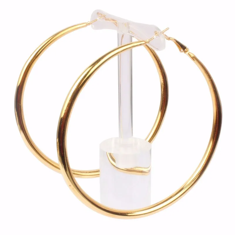 Модное большое круглое кольцо-Серьги Brincos букле Oreille золотого цвета гладкие полированные серьги для женщин Engagnment 7 см