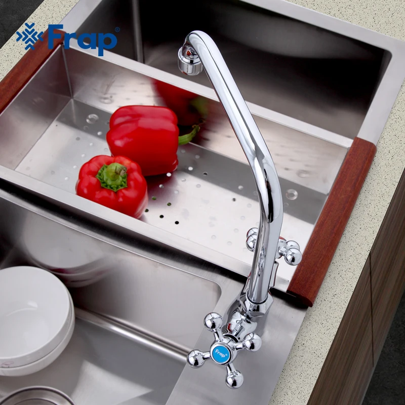 Смеситель для раковины из цинкового сплава с вращением на 360 градусов горячей и