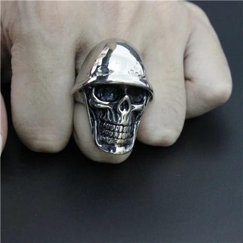 Новейший дизайн огромное тяжелое кольцо с черепом из нержавеющей стали 316L для