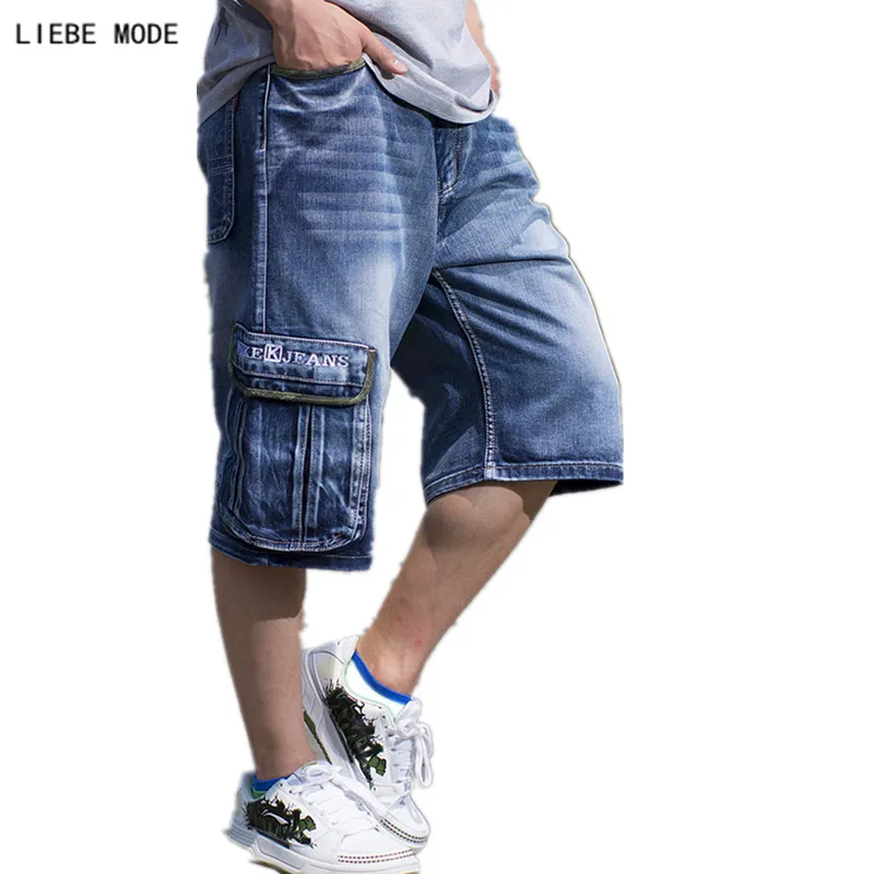Мужские джинсы карго хлопковые шорты большого размера для повседневной носки
