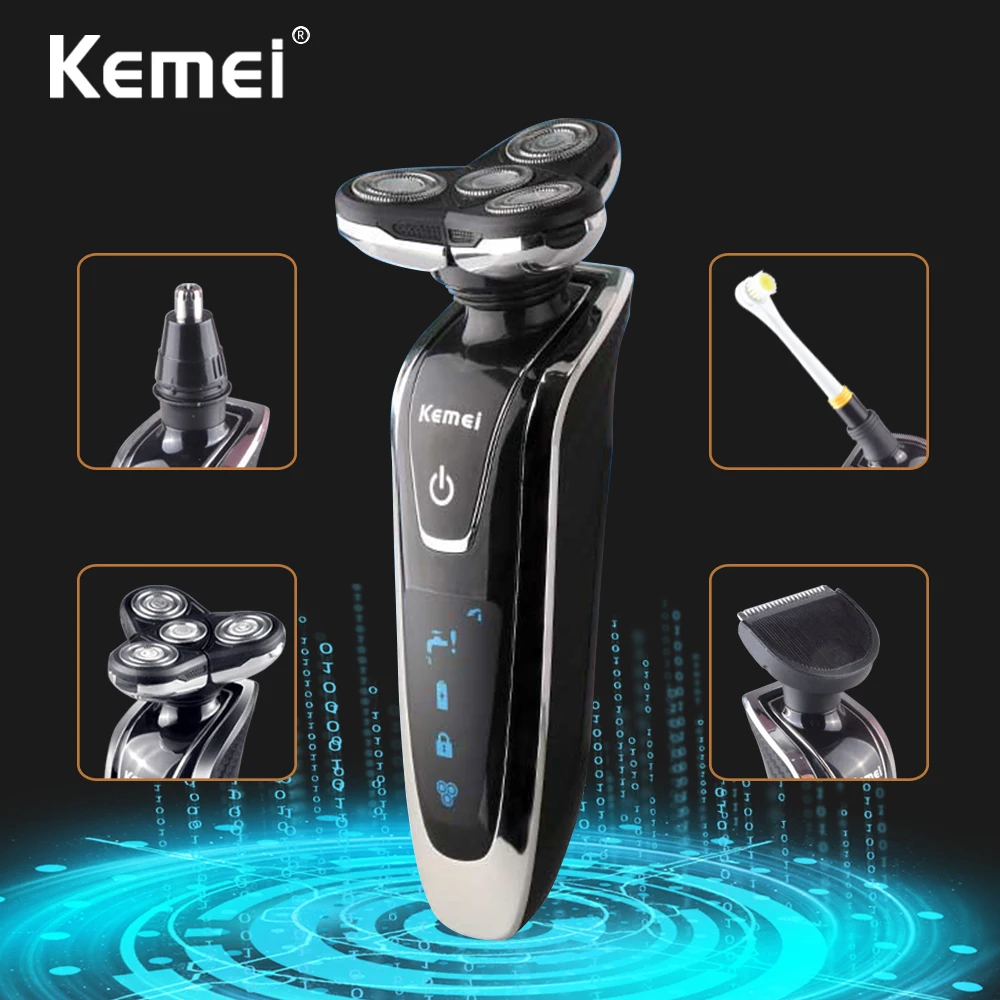 KEMEI 4D электробритва Для мужчин машины носа и волос триммер Перезаряжаемые Зубная