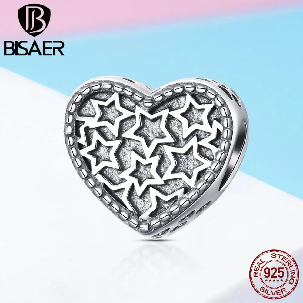 BISAER, 925 пробы, Серебряные бусы в виде крыльев Ангела, для оригинала, 925, очаровательный браслет для женщин, роскошные модные ювелирные изделия GXC1091