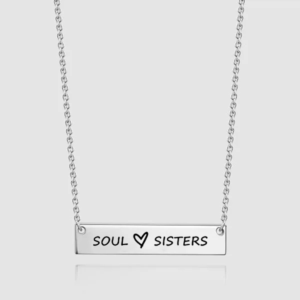 Новое Колье из нержавеющей стали с гравировкой Soul sisters bar ожерелье серебро/ожерелье из золотой цепочки для девочек лучший друг Ювелирные изделия Подарки