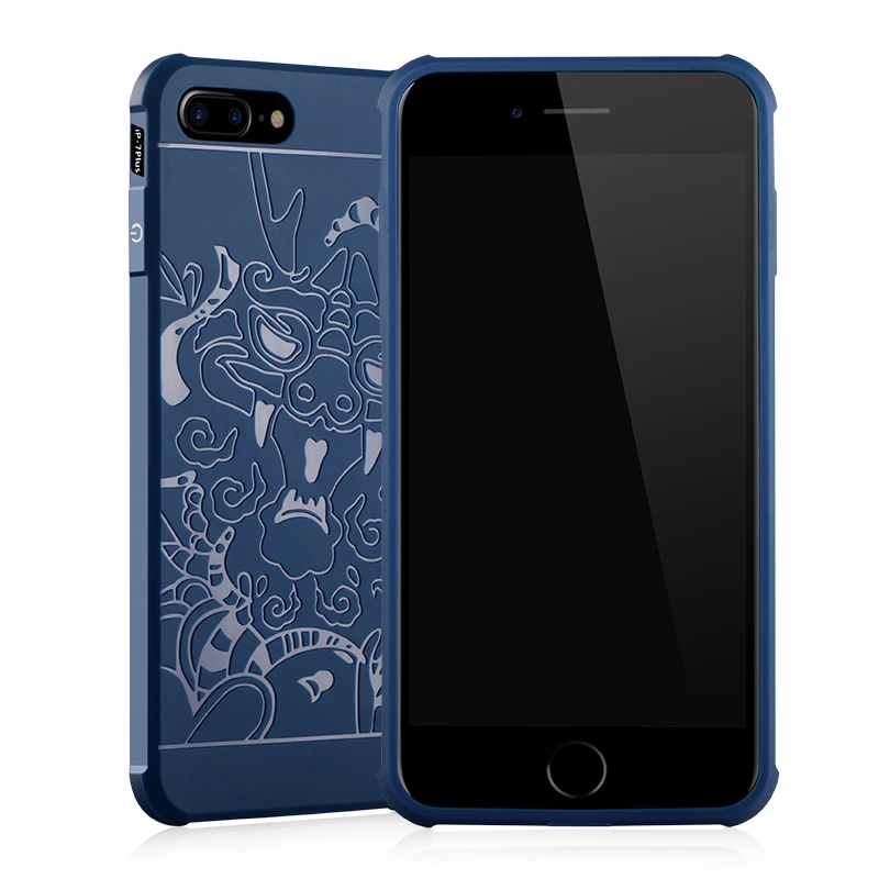 Элитный бренд силиконовый чехол для Apple iPhone 7 8 Plus дракон узор Дизайн Гибкая ТПУ