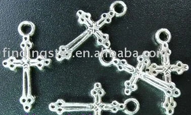 

FREE SHIPPING 240Pcs Tibetan silver dotted cross pendant 21x11mm A22