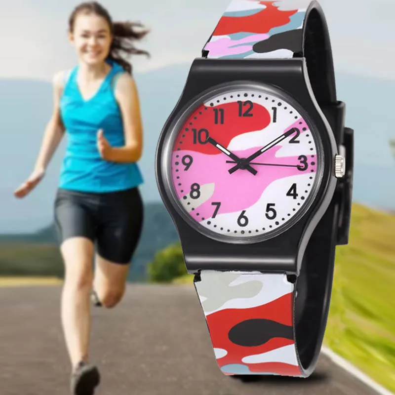 

Military Children Watch Fashion Cool Colorful Camouflage Pattern Quartz Anolog Wristwatch Silicone Kids Cartoon Watch Waterproof
