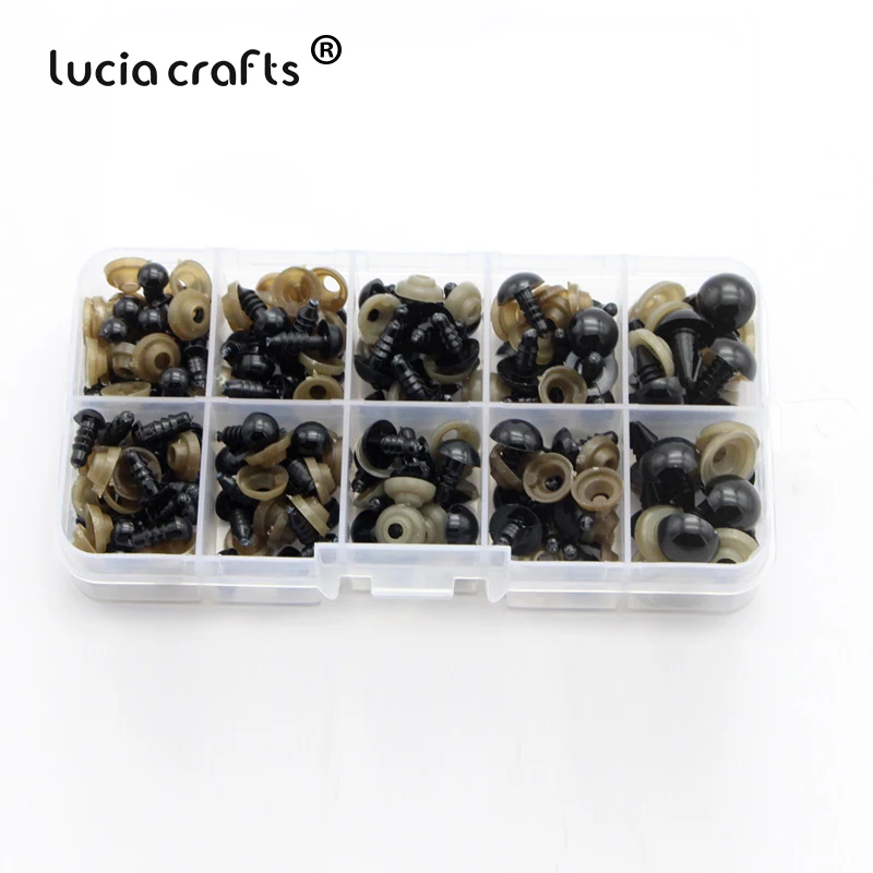 Lucia crafts 120 шт./лот 6 12 мм черные пластиковые защитные глаза для DIY мягкие игрушки