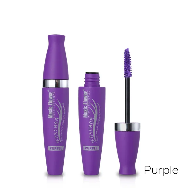 Сливовый Pro Rimel Тушь Макияж 3D волокно Lashes Natural Водонепроницаемый густые ресницы черная тушь керлинг Косметическая Макияж глаз фиолетовый, синий - Цвет: Сливовый